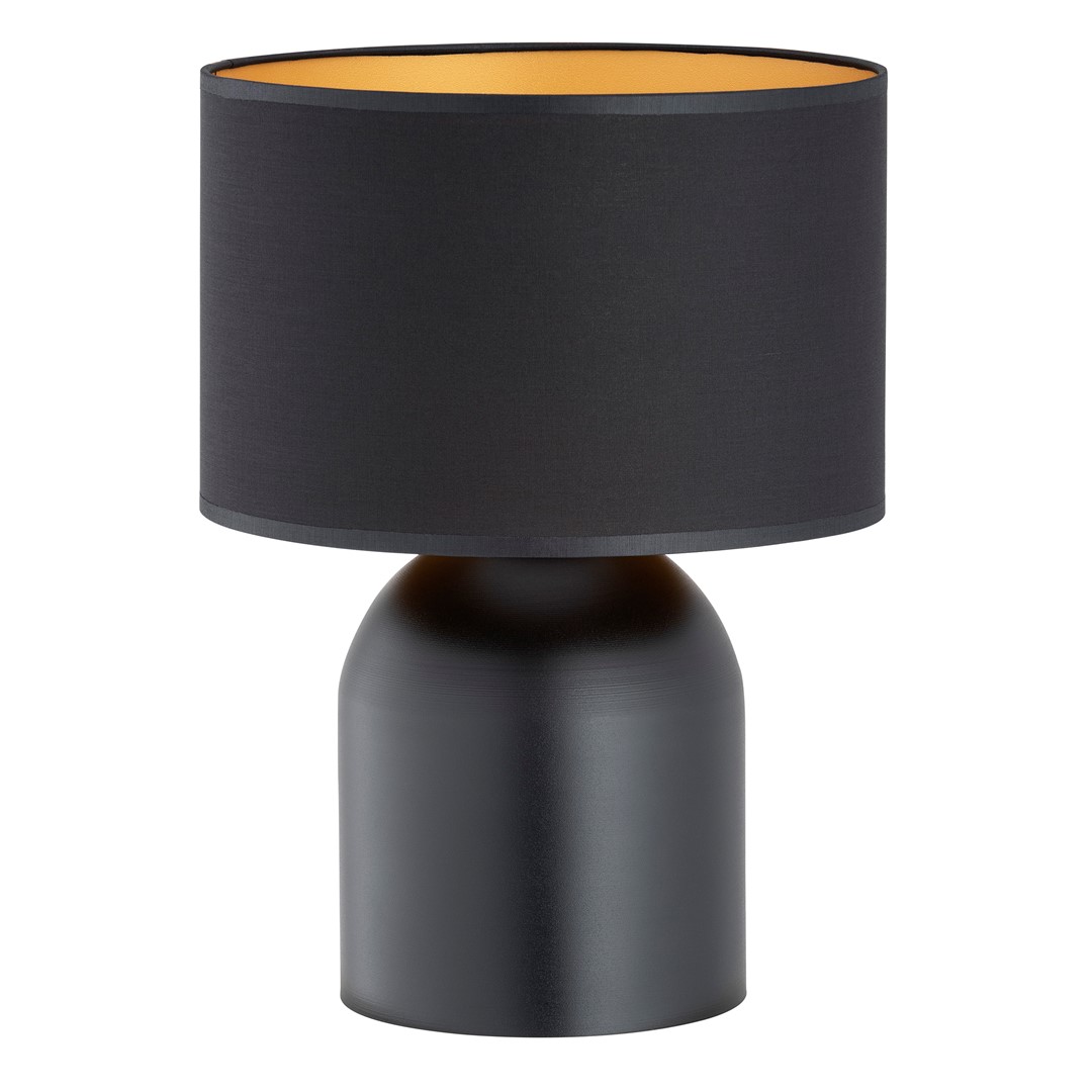 Aspen 35cm Sort bordlampe Fra Emibig Lighting - Metalfoden i kombination med en diskret lampesk&aelig;rm skaber et elegant design, der passer ind i moderne hjem.