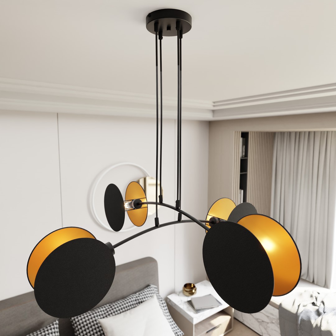 Motif 82cm Sort loftslampe Fra Emibig Lighting - Ved at kombinere moderne form med funktion fungerer lamperne ikke kun som belysning &ndash; men ogs&aring; som et udtryksfuldt designelement.