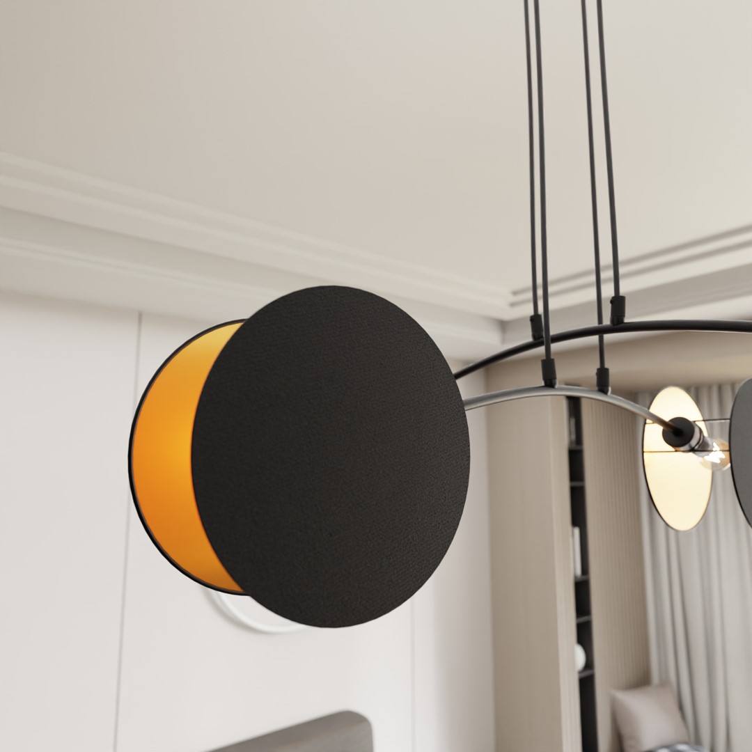 Motif 82cm Sort loftslampe Fra Emibig Lighting - Ved at kombinere moderne form med funktion fungerer lamperne ikke kun som belysning &ndash; men ogs&aring; som et udtryksfuldt designelement.