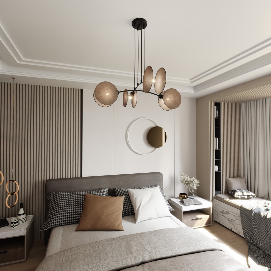 Motif 82cm Natur loftslampe Fra Emibig Lighting - Ved at kombinere moderne form med funktion fungerer lamperne ikke kun som belysning &ndash; men ogs&aring; som et udtryksfuldt designelement.