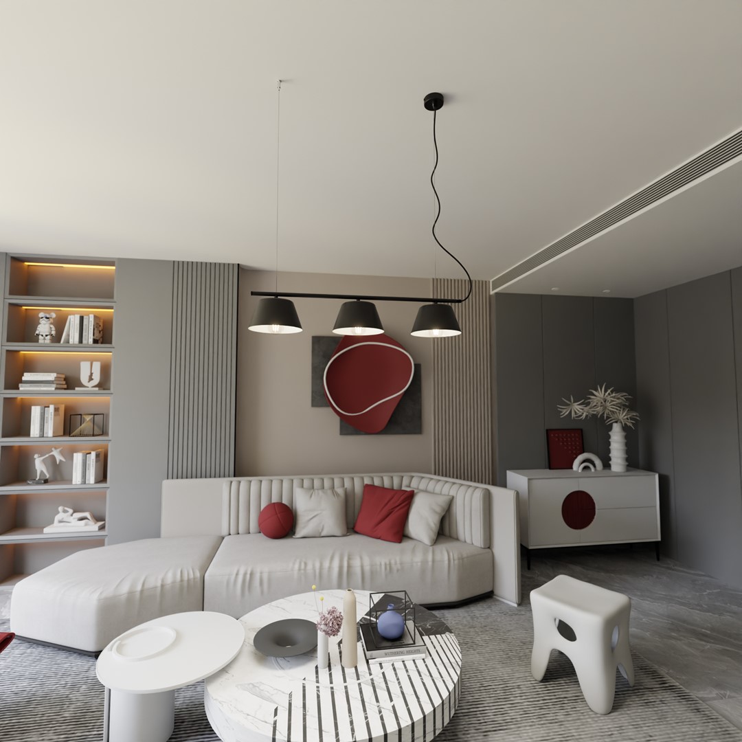 Gelato 82cm Sort loftslampe Fra Emibig Lighting - Det enkle, men elegante design passer ind i moderne interi&oslash;r og giver en f&oslash;lelse af lethed og harmoni.