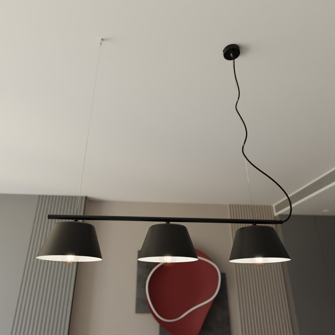 Gelato 82cm Sort loftslampe Fra Emibig Lighting - Det enkle, men elegante design passer ind i moderne interi&oslash;r og giver en f&oslash;lelse af lethed og harmoni.
