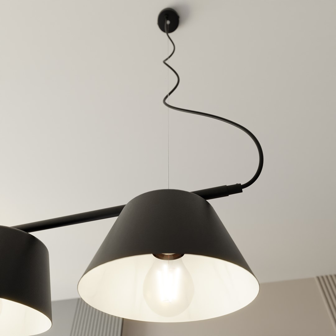 Gelato 100cm Sort loftslampe Fra Emibig Lighting - Det enkle, men elegante design passer ind i moderne interi&oslash;r og giver en f&oslash;lelse af lethed og harmoni.