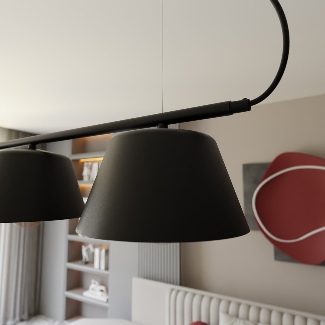 Gelato 82cm Sort loftslampe Fra Emibig Lighting - Det enkle, men elegante design passer ind i moderne interi&oslash;r og giver en f&oslash;lelse af lethed og harmoni.