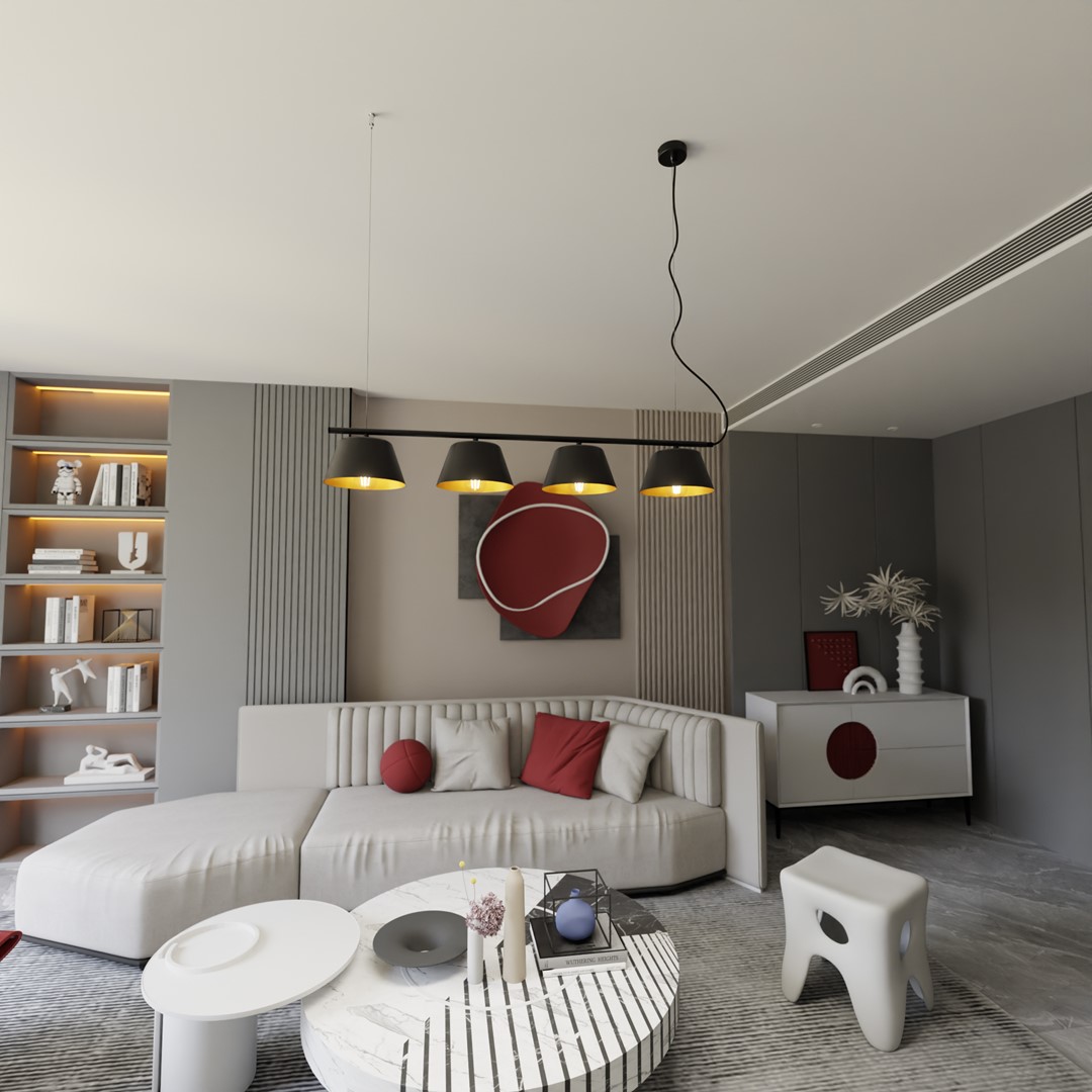 Gelato 100cm Sort loftslampe Fra Emibig Lighting - Det enkle, men elegante design passer ind i moderne interi&oslash;r og giver en f&oslash;lelse af lethed og harmoni.