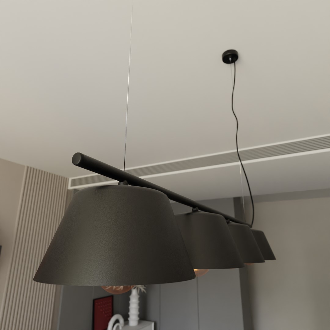 Gelato 100cm Sort loftslampe Fra Emibig Lighting - Det enkle, men elegante design passer ind i moderne interi&oslash;r og giver en f&oslash;lelse af lethed og harmoni.