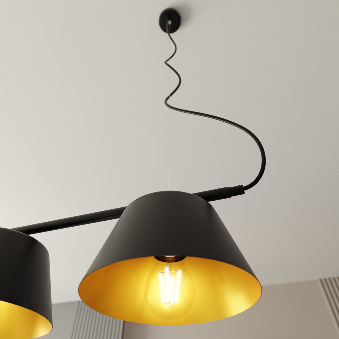 Gelato 100cm Sort loftslampe Fra Emibig Lighting - Det enkle, men elegante design passer ind i moderne interi&oslash;r og giver en f&oslash;lelse af lethed og harmoni.