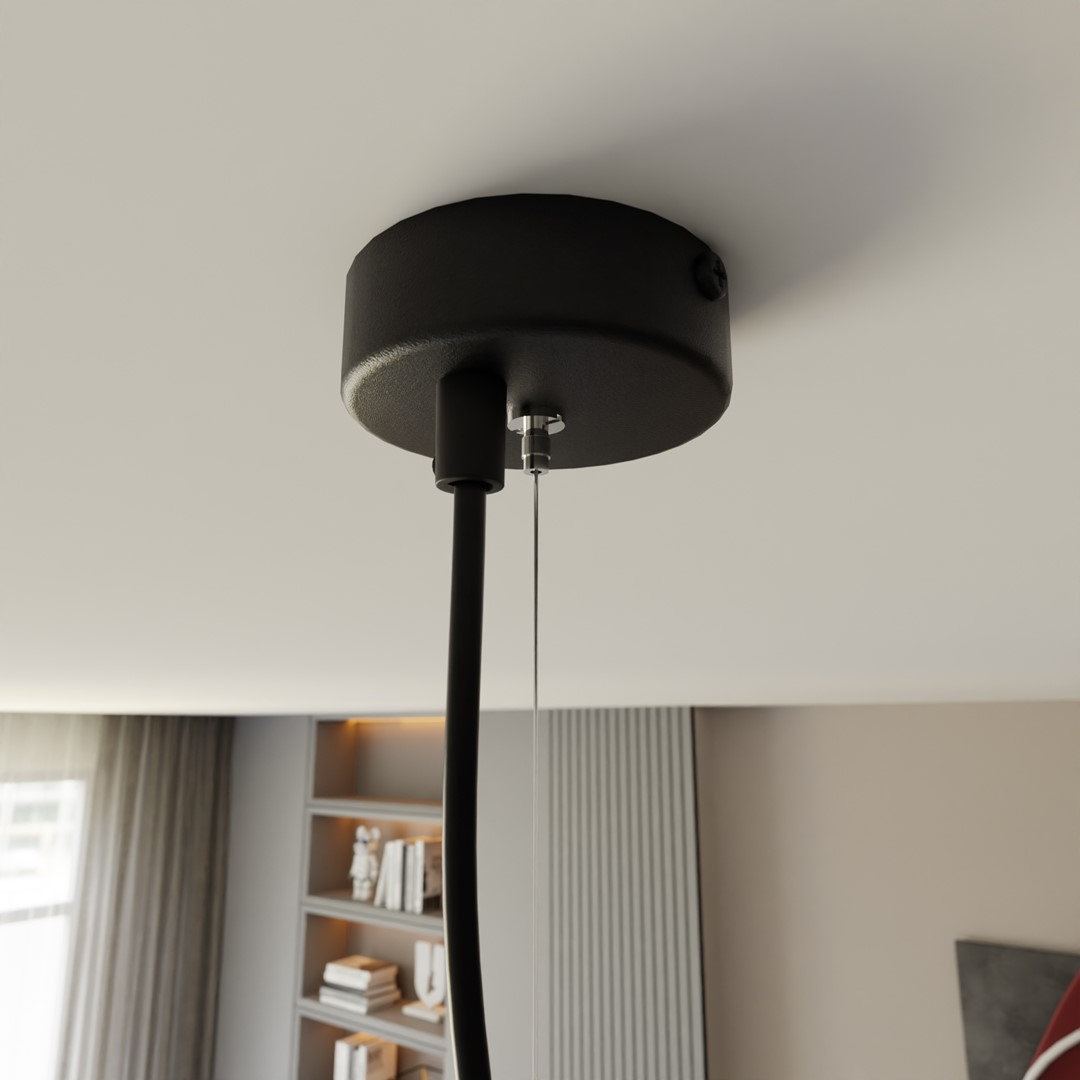 Gelato 100cm Sort loftslampe Fra Emibig Lighting - Det enkle, men elegante design passer ind i moderne interi&oslash;r og giver en f&oslash;lelse af lethed og harmoni.