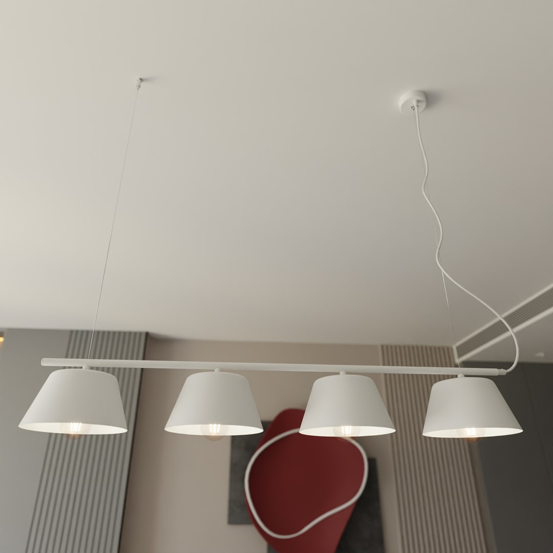 Gelato 100cm Hvid loftslampe Fra Emibig Lighting - Det enkle, men elegante design passer ind i moderne interi&oslash;r og giver en f&oslash;lelse af lethed og harmoni.