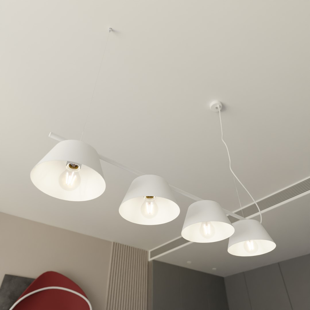 Gelato 100cm Hvid loftslampe Fra Emibig Lighting - Det enkle, men elegante design passer ind i moderne interi&oslash;r og giver en f&oslash;lelse af lethed og harmoni.