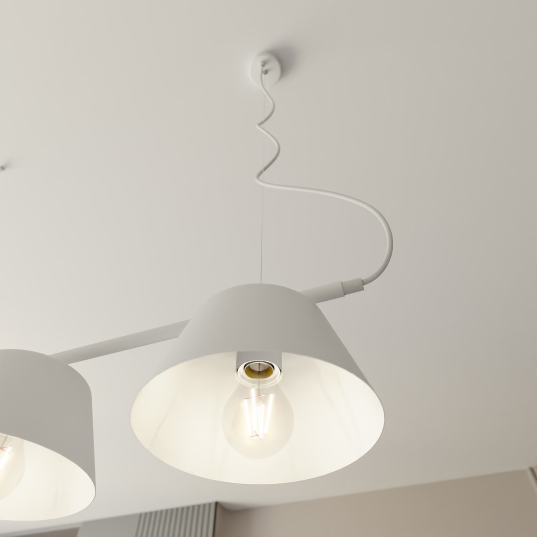 Gelato 100cm Hvid loftslampe Fra Emibig Lighting - Det enkle, men elegante design passer ind i moderne interi&oslash;r og giver en f&oslash;lelse af lethed og harmoni.