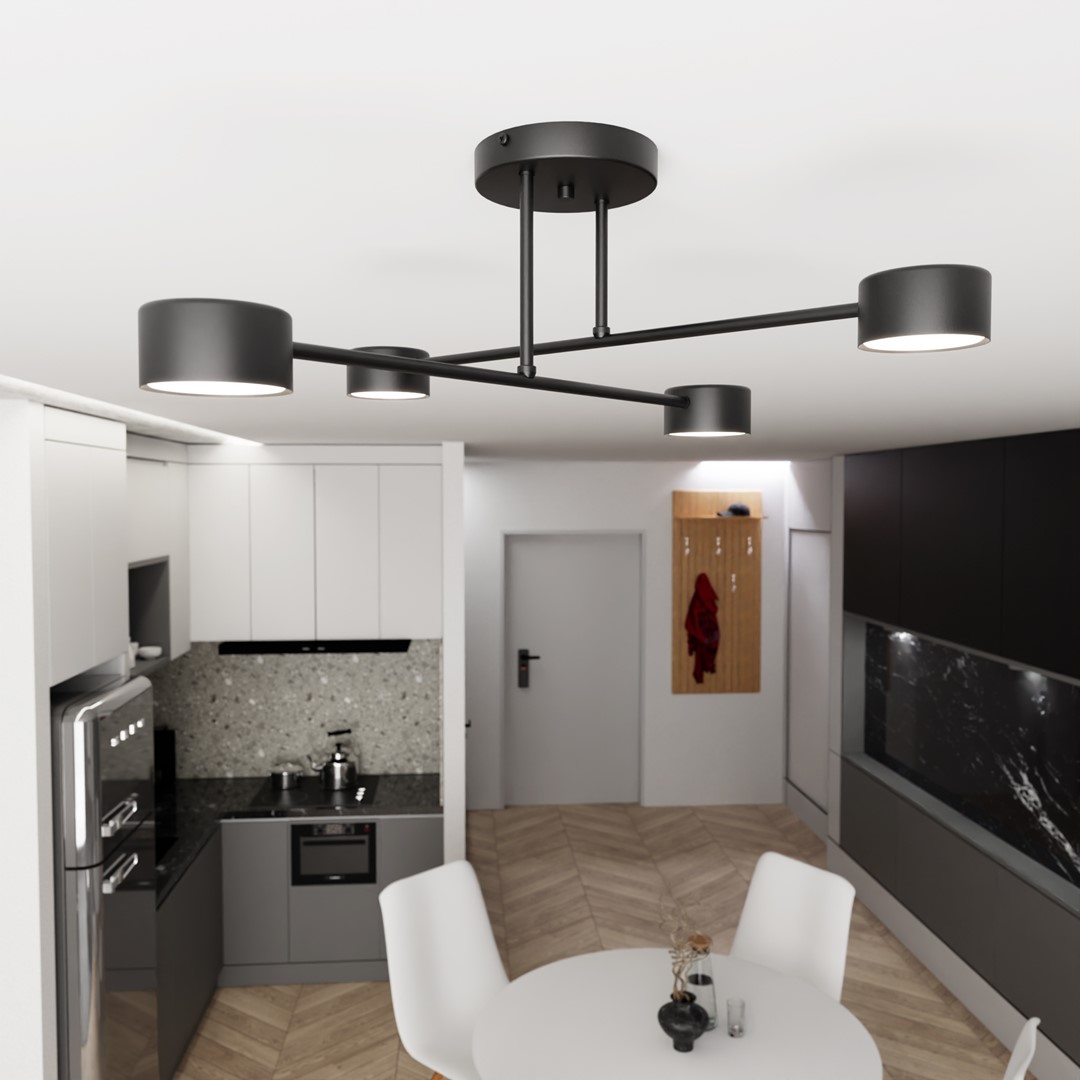 Halo Ø60 Sort plafond Fra Emibig Lighting - Halo - Denne enestående belysning har et moderne og minimalistisk design.