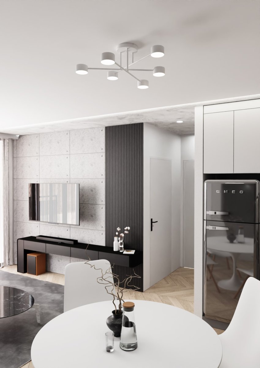 Halo Ø60 Hvid plafond Fra Emibig Lighting - Halo - Denne enest&aring;ende belysning har et moderne og minimalistisk design.