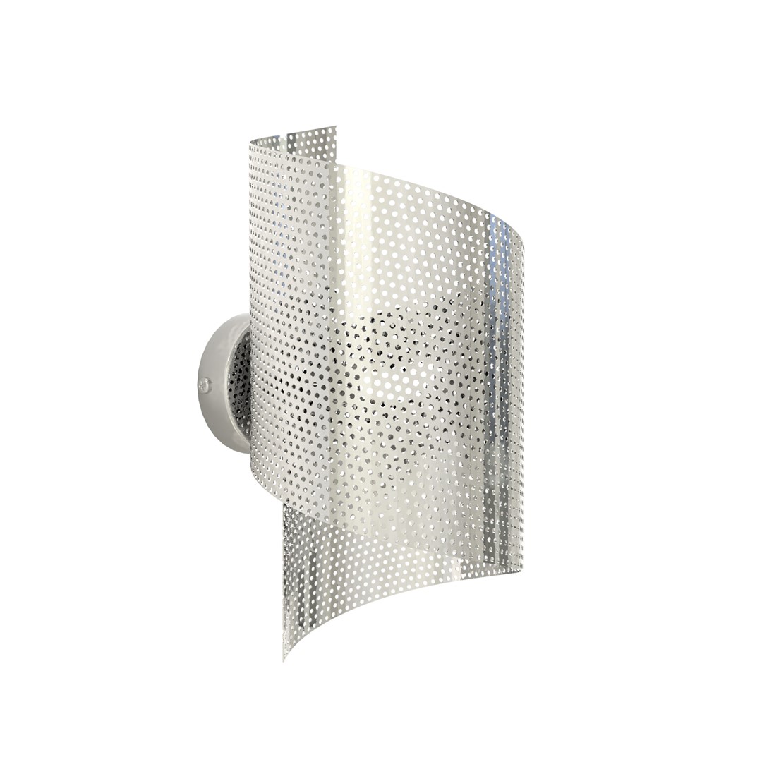 Spiral 30cm Chrom væglampe Fra Emibig Lighting - Spiral &ndash; Fremstillet i metalnet, som giver den et utraditionelt og stilrent indtryk.