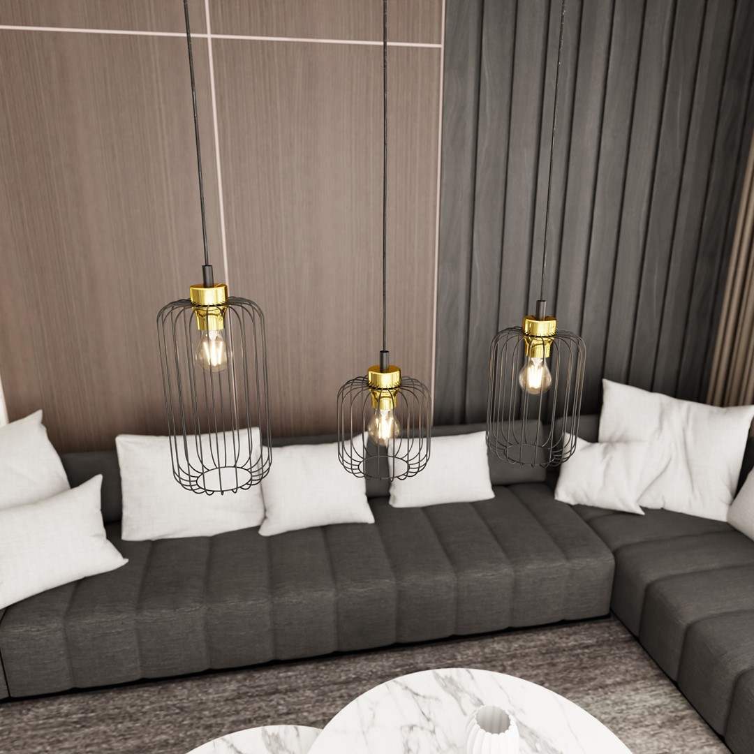 Vander 60cm Sort/Guld loftslampe Fra Emibig Lighting - Vander - en perfekt kombination af industrielt og elegant design.