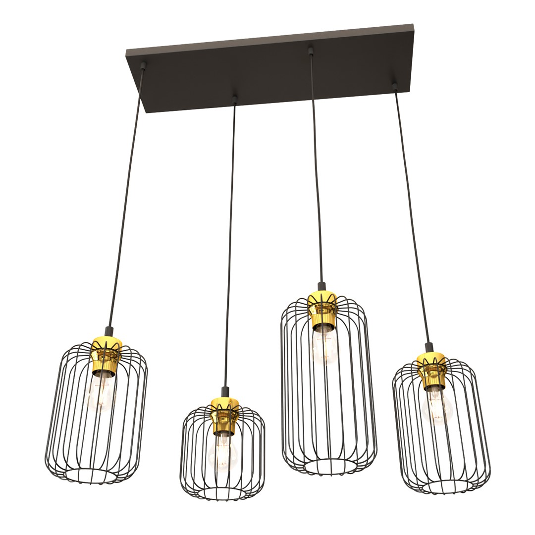 Vander 70cm Sort/Guld loftslampe Fra Emibig Lighting - Vander - en perfekt kombination af industrielt og elegant design.