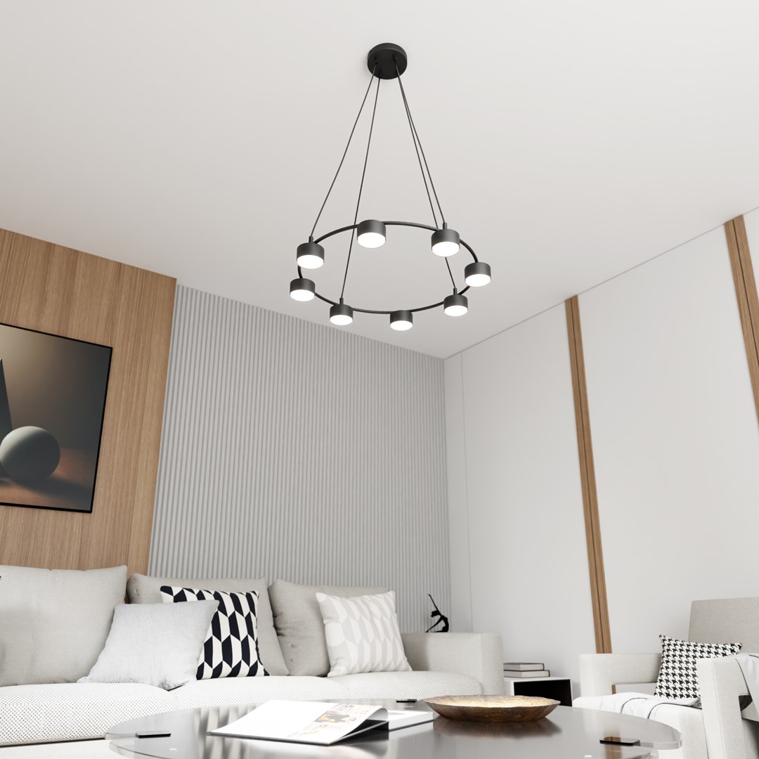 Starlit Ø64 Sort loftslampe Fra Emibig Lighting - Et minimalistisk vedhæng med et moderne design, der fascinerer med sin elegante cirkulære form.