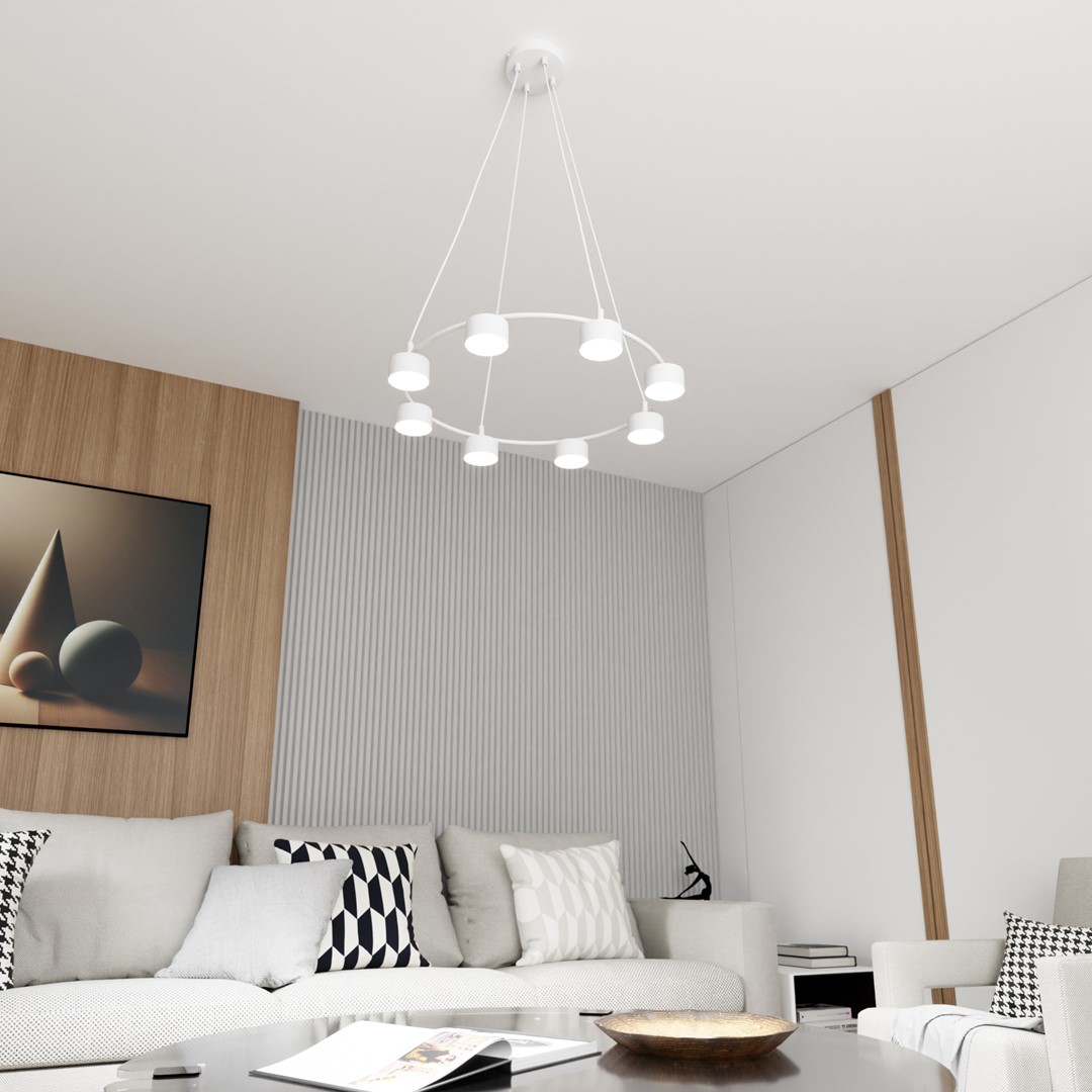 Starlit Ø64 Hvid loftslampe Fra Emibig Lighting - Et minimalistisk vedhæng med et moderne design, der fascinerer med sin elegante cirkulære form.
