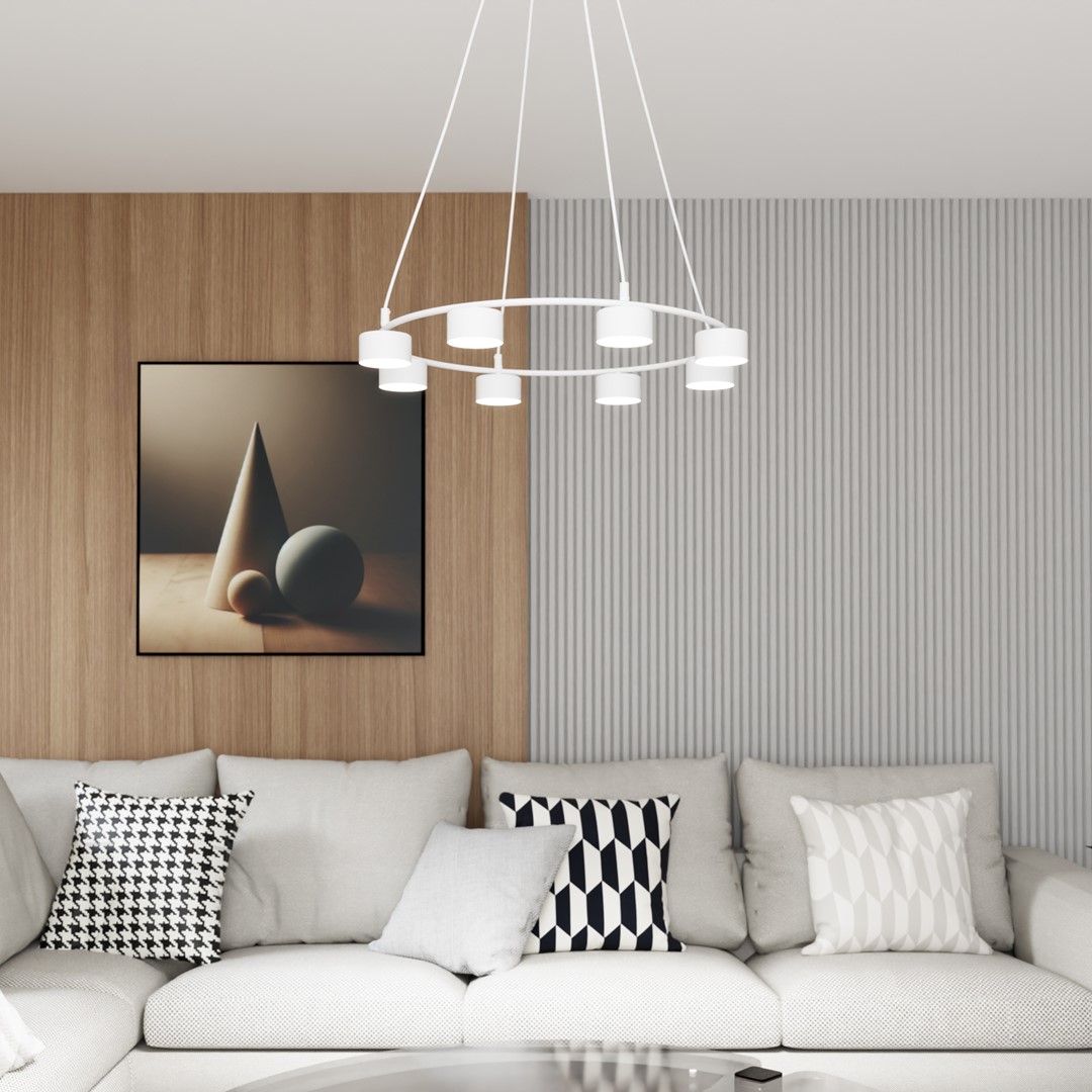 Starlit Ø64 Hvid loftslampe Fra Emibig Lighting - Et minimalistisk vedhæng med et moderne design, der fascinerer med sin elegante cirkulære form.