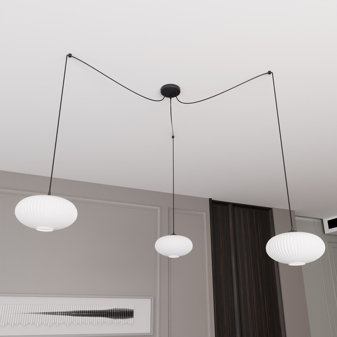 Origo 3xØ30 Hvid loftslampe Fra Emibig Lighting - Origo passer perfekt i milj&oslash;er som stuer eller restauranter og er en ideel kombination af &aelig;stetik og kvalitet.