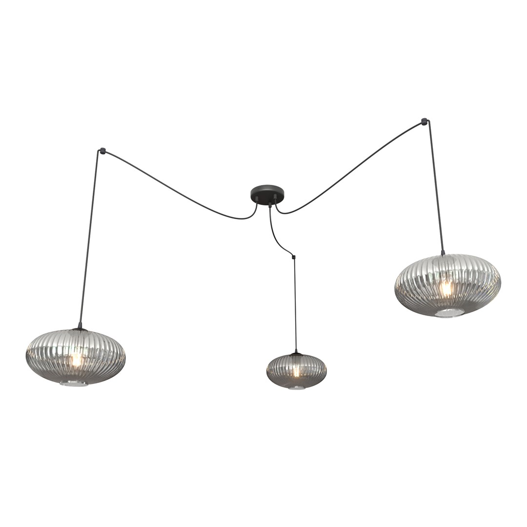 Origo 3xØ30 Røgfarvet loftslampe Fra Emibig Lighting - Origo passer perfekt i milj&oslash;er som stuer eller restauranter og er en ideel kombination af &aelig;stetik og kvalitet.