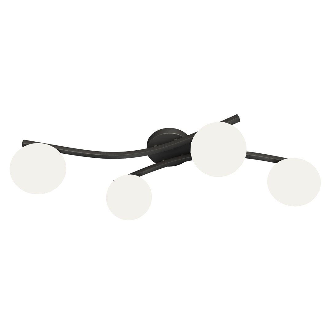 Opus 84cm Hvid plafond Fra Emibig Lighting - Den enkle form og opalglaskupler giver rummet en bl&oslash;dhed og lethed, mens lampen spreder et behageligt, diffust lys.