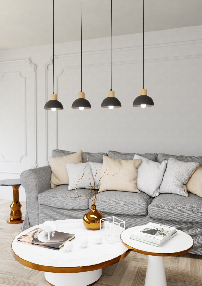 Seco 90cm Sort loftslampe Fra Emibig Lighting - Perfekt til stuer, spisepladser eller k&oslash;kkener &ndash; Seco skaber harmoni og en hyggelig nordisk atmosf&aelig;re i rummet.