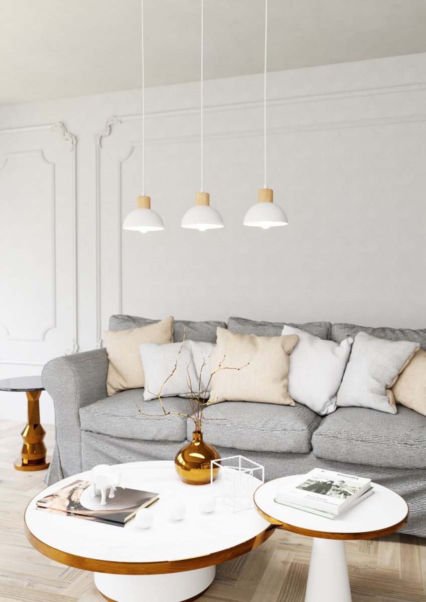 Seco 60cm Hvid loftslampe Fra Emibig Lighting - Perfekt til stuer, spisepladser eller k&oslash;kkener &ndash; Seco skaber harmoni og en hyggelig nordisk atmosf&aelig;re i rummet.