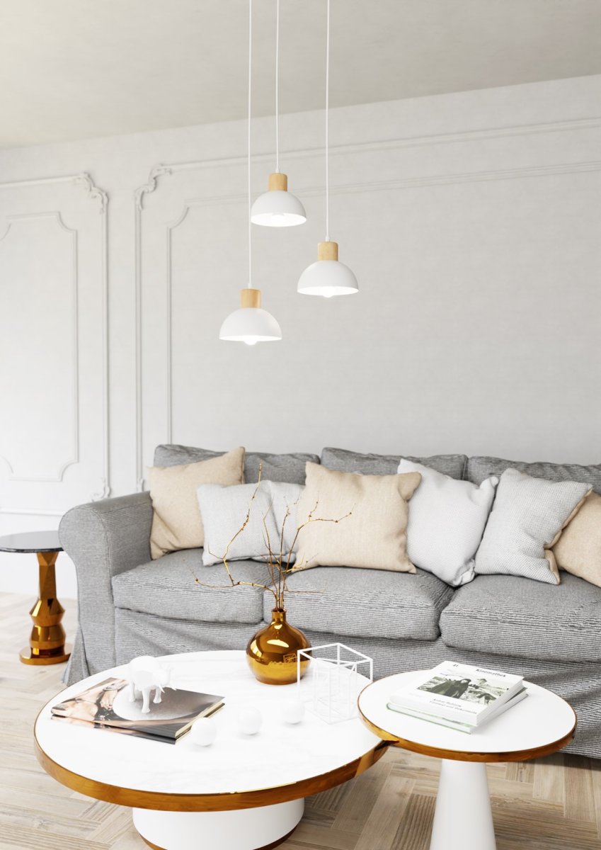 Seco Ø30 Hvid loftslampe Fra Emibig Lighting - Perfekt til stuer, spisepladser eller k&oslash;kkener &ndash; Seco skaber harmoni og en hyggelig nordisk atmosf&aelig;re i rummet.