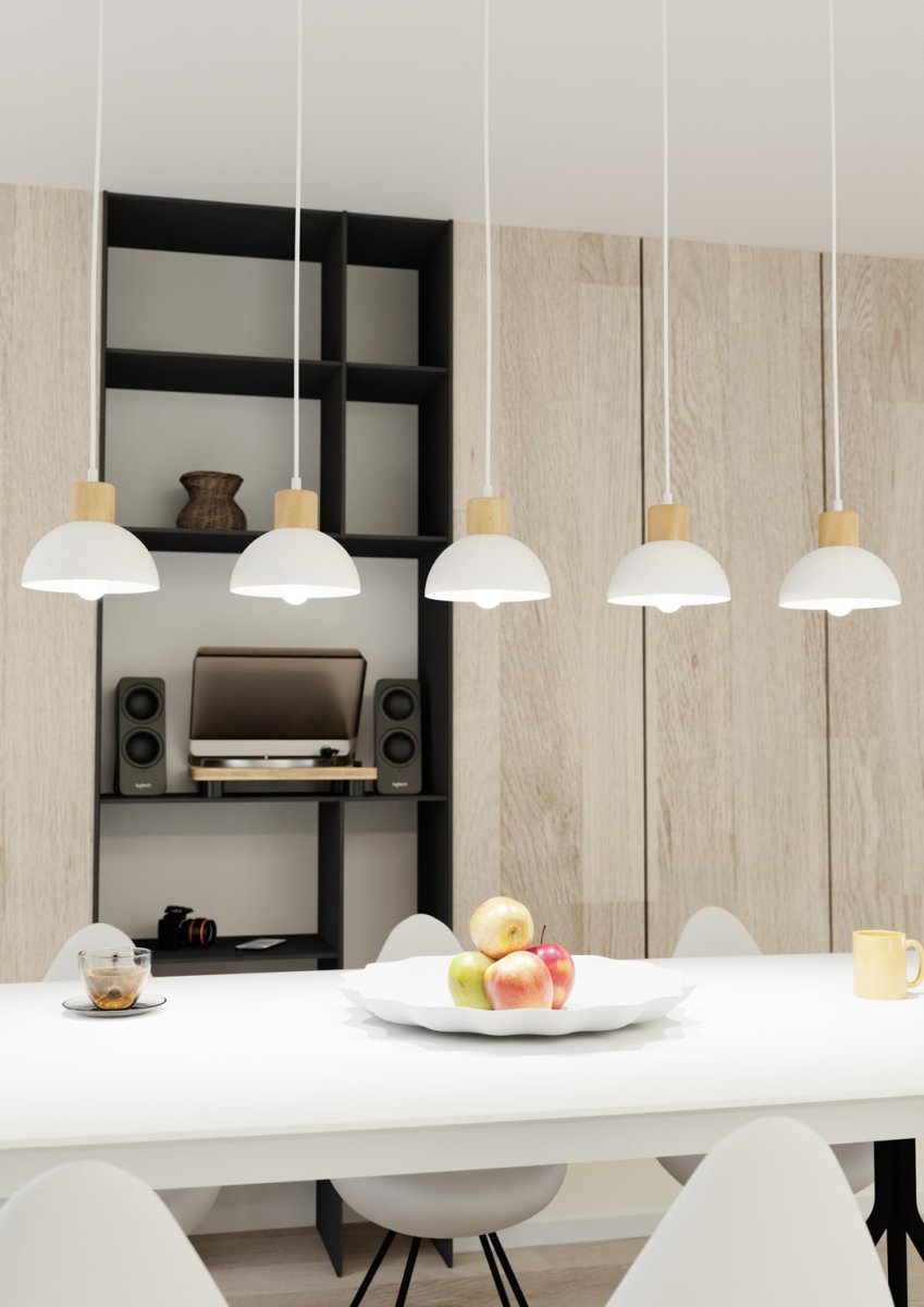 Seco 116cm Hvid loftslampe Fra Emibig Lighting - Perfekt til stuer, spisepladser eller k&oslash;kkener &ndash; Seco skaber harmoni og en hyggelig nordisk atmosf&aelig;re i rummet.