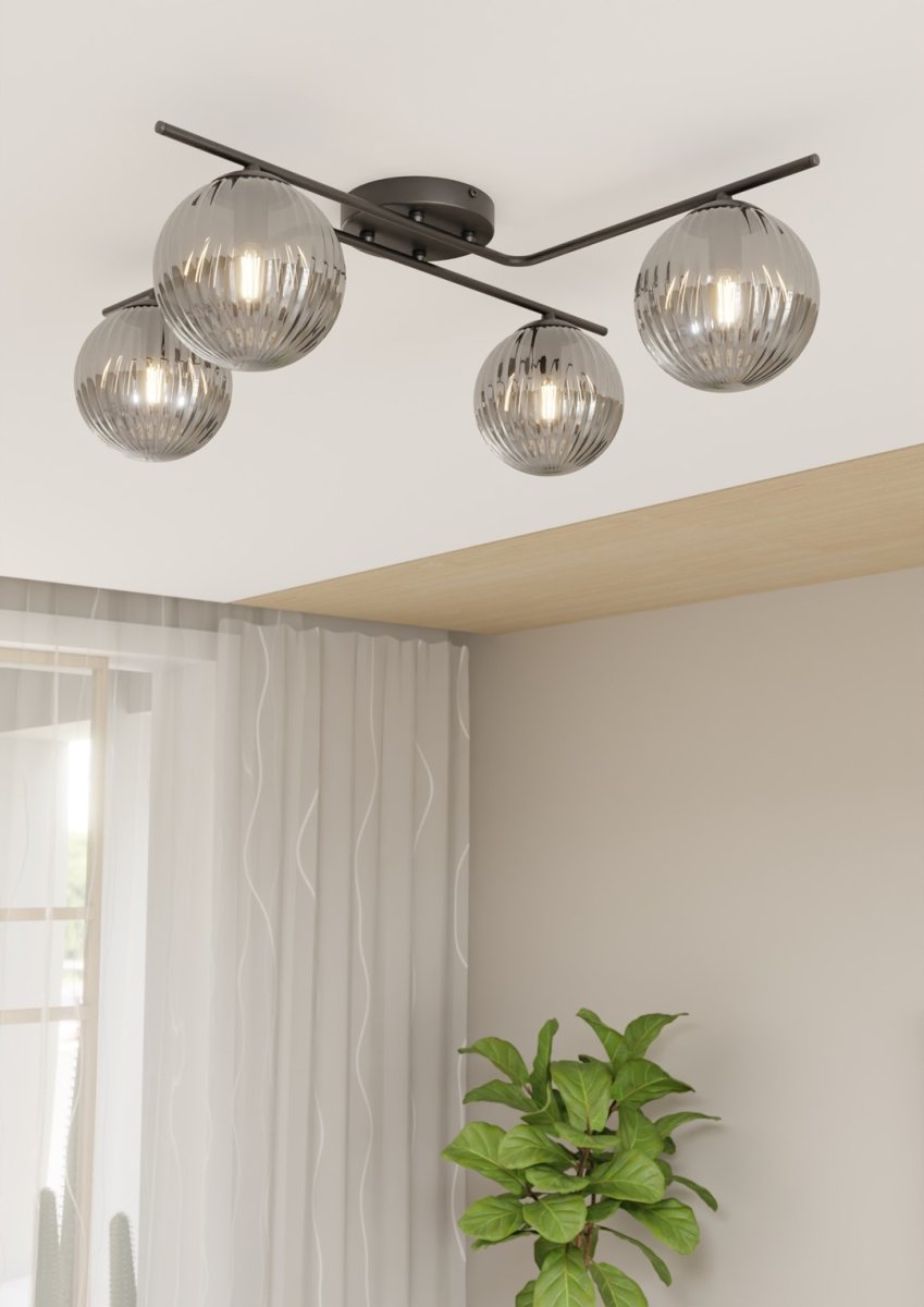 Vespa 72cm Røgfarvet plafond Fra Emibig Lighting - Den moderne og minimalistiske Vespa loftlampe er en unik loftslampe, der v&aelig;kker opm&aelig;rksomhed med sit specielle design.