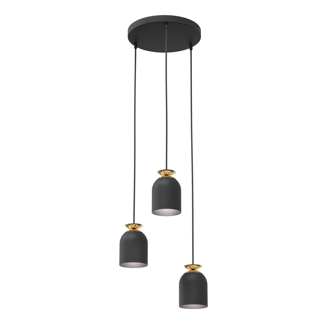 Target Ø30 Sort loftslampe Fra Emibig Lighting - De robuste metalsk&aelig;rme er kombineret med guldfarvede detaljer, der skaber en effektiv kontrast og tilf&oslash;jer b&aring;de elegance og sofistikering.