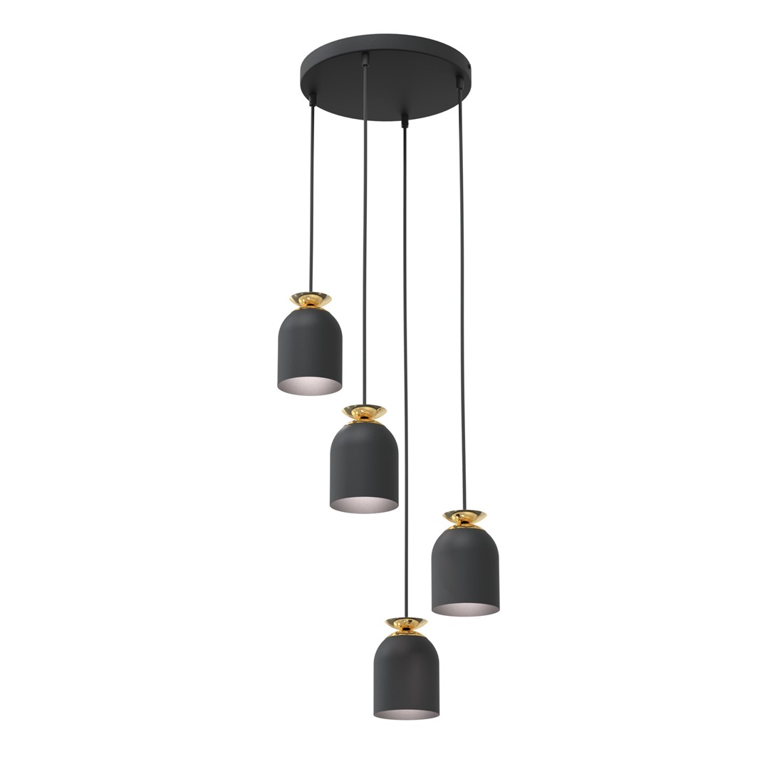 Target Ø30 Sort loftslampe Fra Emibig Lighting - De robuste metalsk&aelig;rme er kombineret med guldfarvede detaljer, der skaber en effektiv kontrast og tilf&oslash;jer b&aring;de elegance og sofistikering.