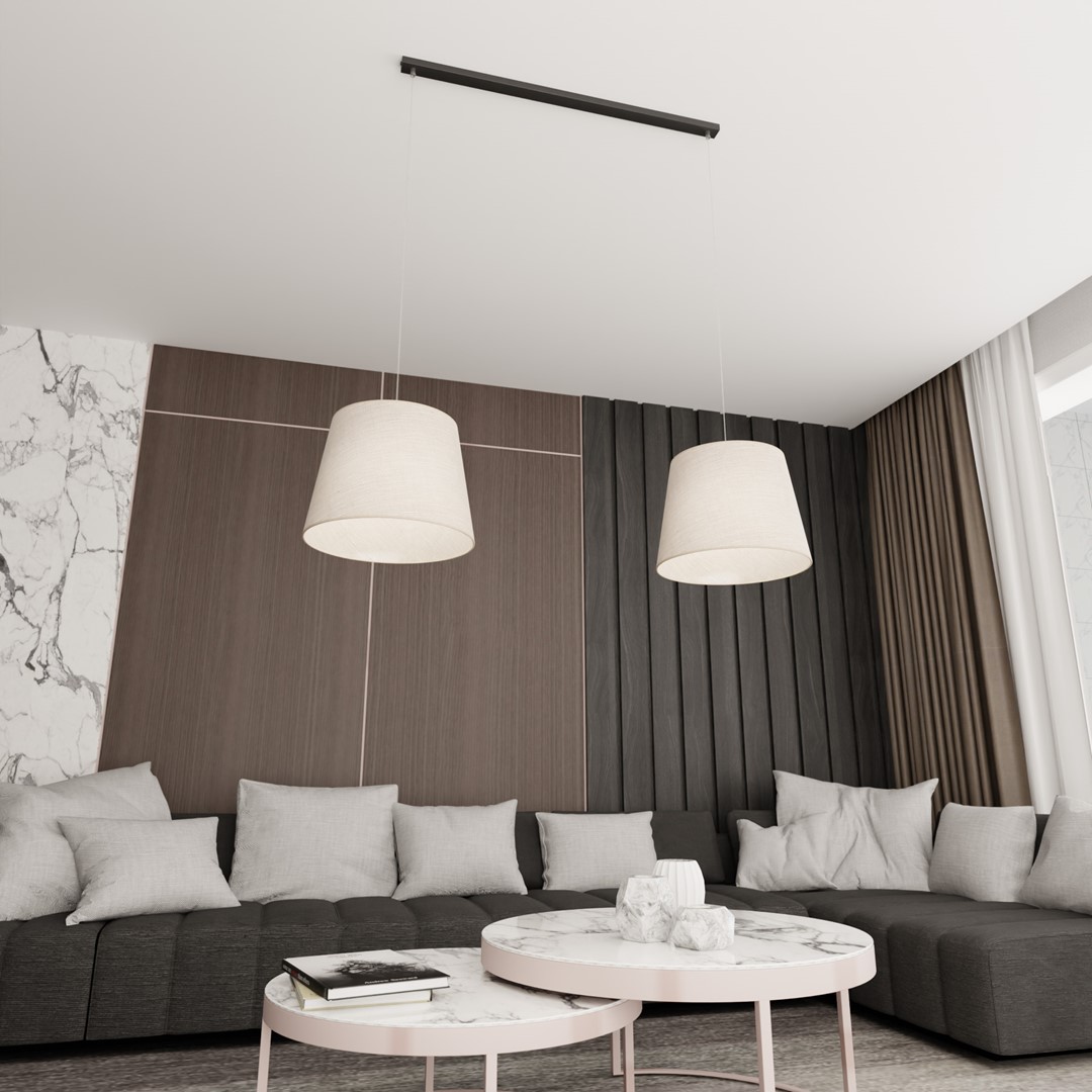 Epoca 90cm Beige loftslampe Fra Emibig Lighting - Med sit klassiske design og et moderne touch passer Epoca lige godt i traditionelle og moderne interi&oslash;rer, og tilf&oslash;jer en diskret men charmerende karakter til rummet.