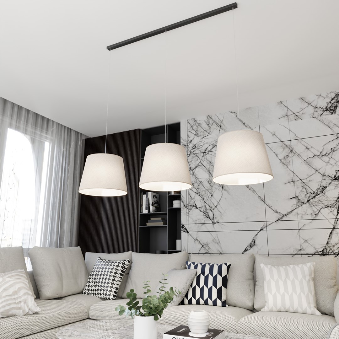 Epoca 116cm Beige loftslampe Fra Emibig Lighting - Med sit klassiske design og et moderne touch passer Epoca lige godt i traditionelle og moderne interi&oslash;rer, og tilf&oslash;jer en diskret men charmerende karakter til rummet.