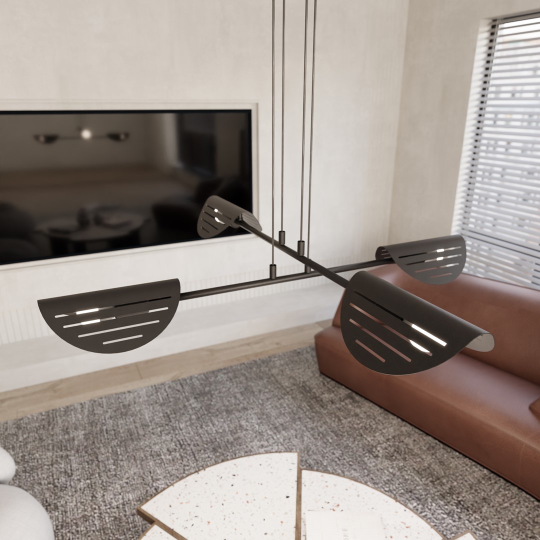 Saber 104cm Sort loftslampe Fra Emibig Lighting - Den minimalistiske form og omhyggeligt designede detaljer g&oslash;r den til en perfekt tilf&oslash;jelse til et moderne interi&oslash;r.
