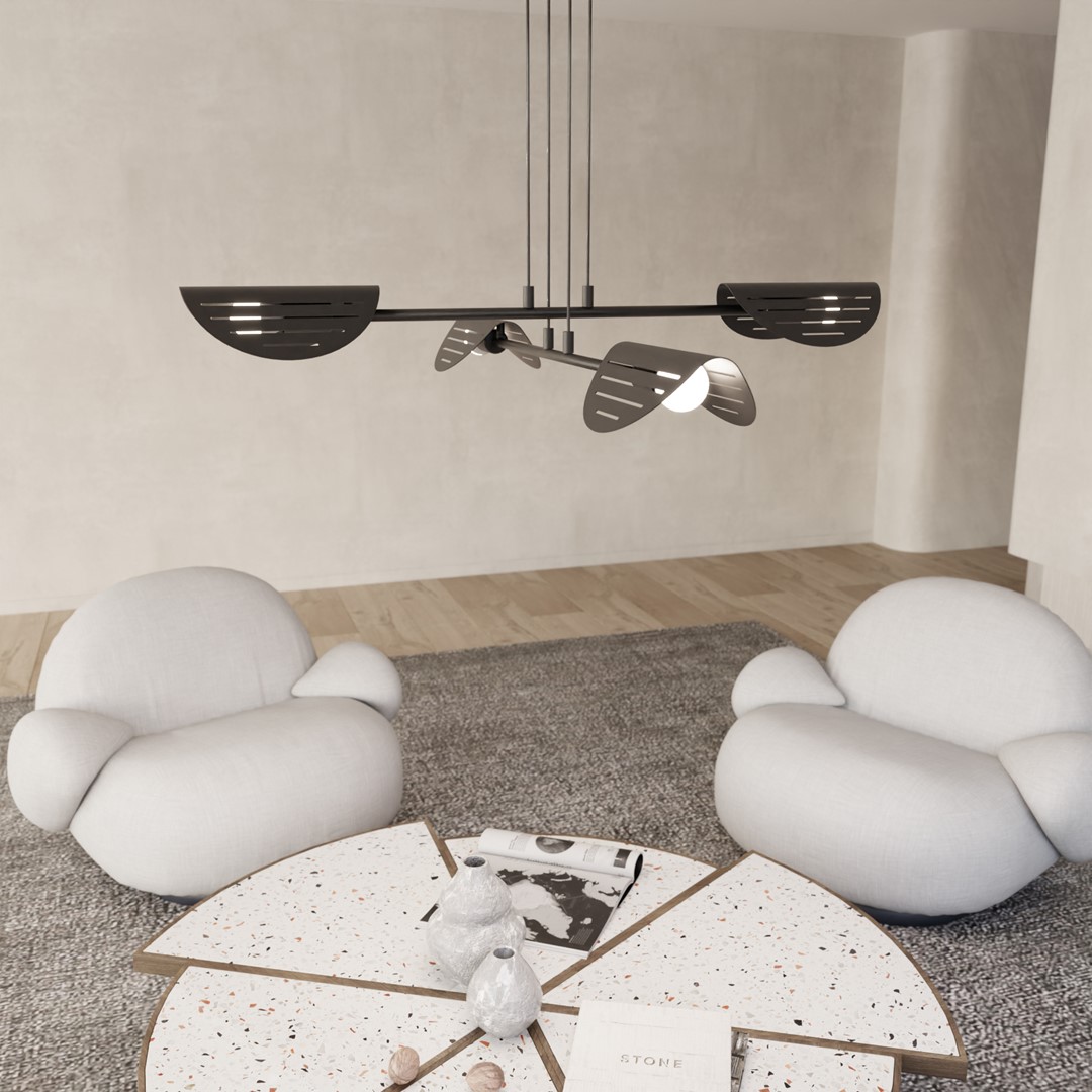 Saber 104cm Sort loftslampe Fra Emibig Lighting - Den minimalistiske form og omhyggeligt designede detaljer g&oslash;r den til en perfekt tilf&oslash;jelse til et moderne interi&oslash;r.