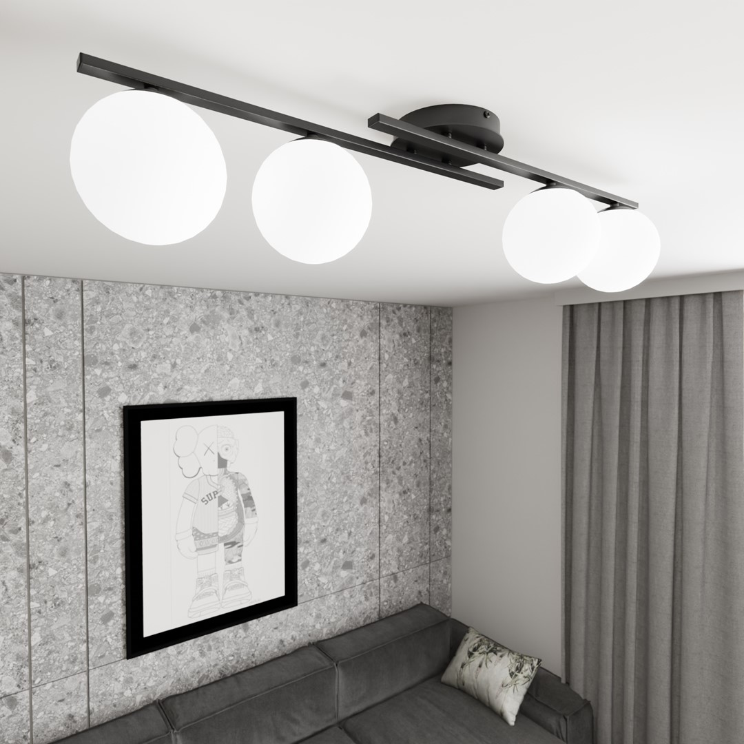 Kairo 87cm Sort plafond Fra Emibig Lighting - Det minimalistiske design passer perfekt ind i ethvert hjem og stil.