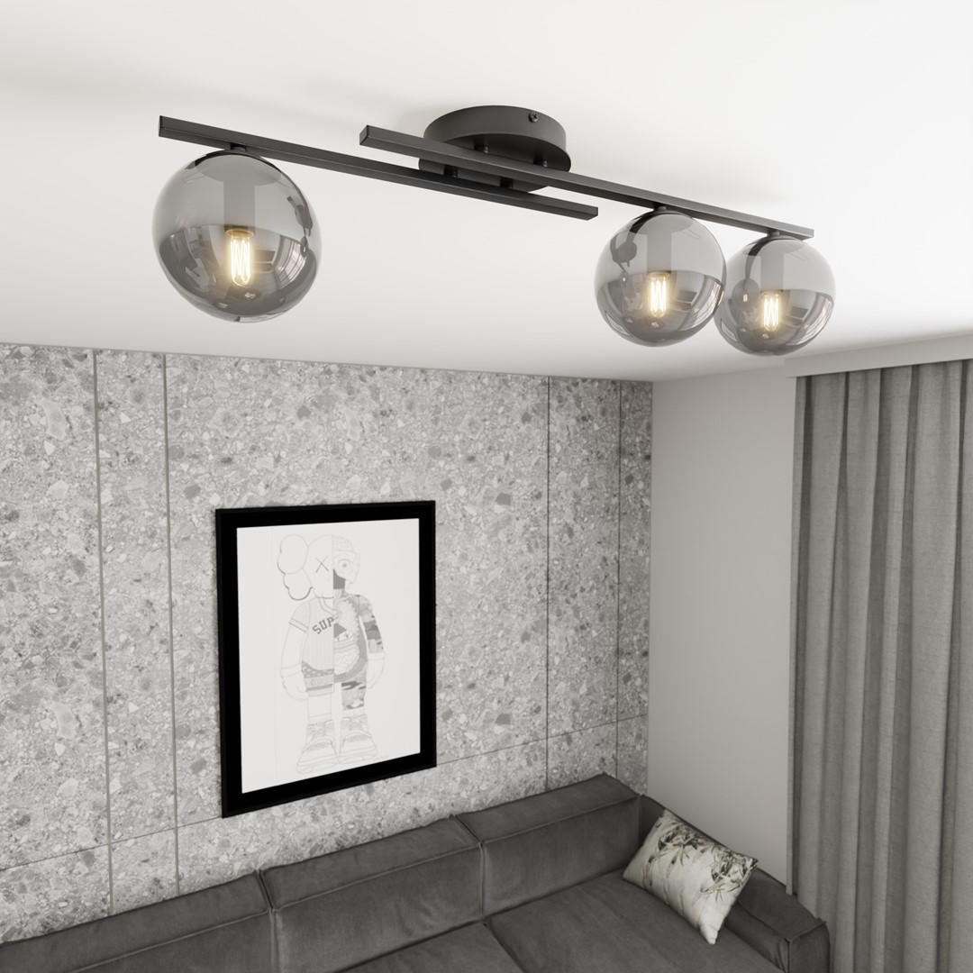 Kairo 74cm Sort/Røget plafond Fra Emibig Lighting - Det elegante design passer perfekt ind i ethvert hjem og stil.