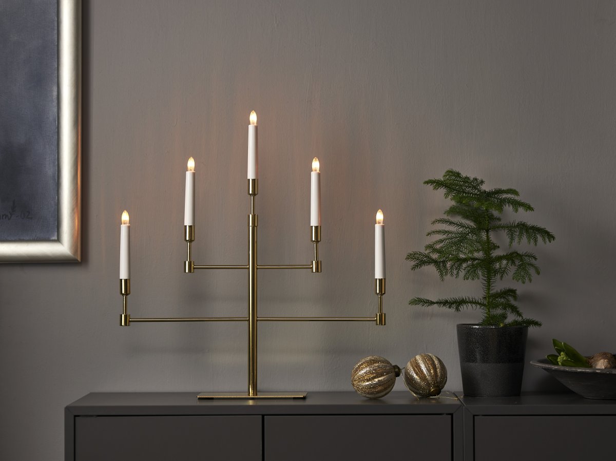 Vide Messing Fra Star Trading - Pynt op med den til advent og jul, stil den i et vindue eller p&aring; en v&aelig;g.