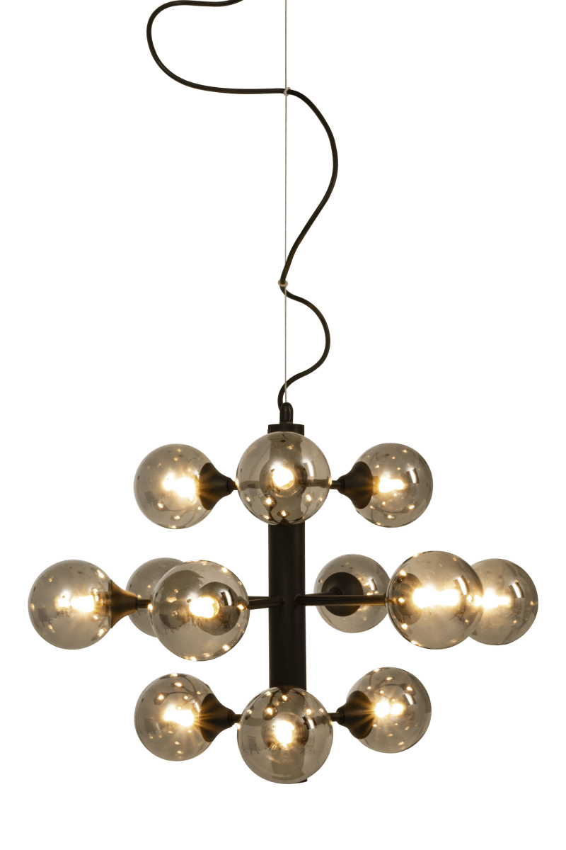 Cosmos Ø53 Sort loftslampe Fra Aneta Lighting - Loftskål i sort metal til krogophæng og klemrække, lampestik kan nemt monteres.
