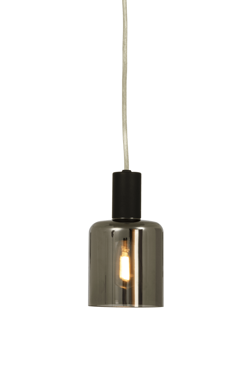 Cylinder Ø9 Sort vindueslampe Fra Aneta Lighting - Lampen monteres med først tændt; kabel og strømtilslutning med stik.