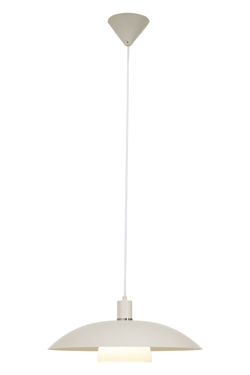 Alfa Ø42 Hvid loftslampe Fra Aneta Lighting - Alfa en klassisk loftspendel med et moderne touch, der passer godt over bordet i køkkenet.