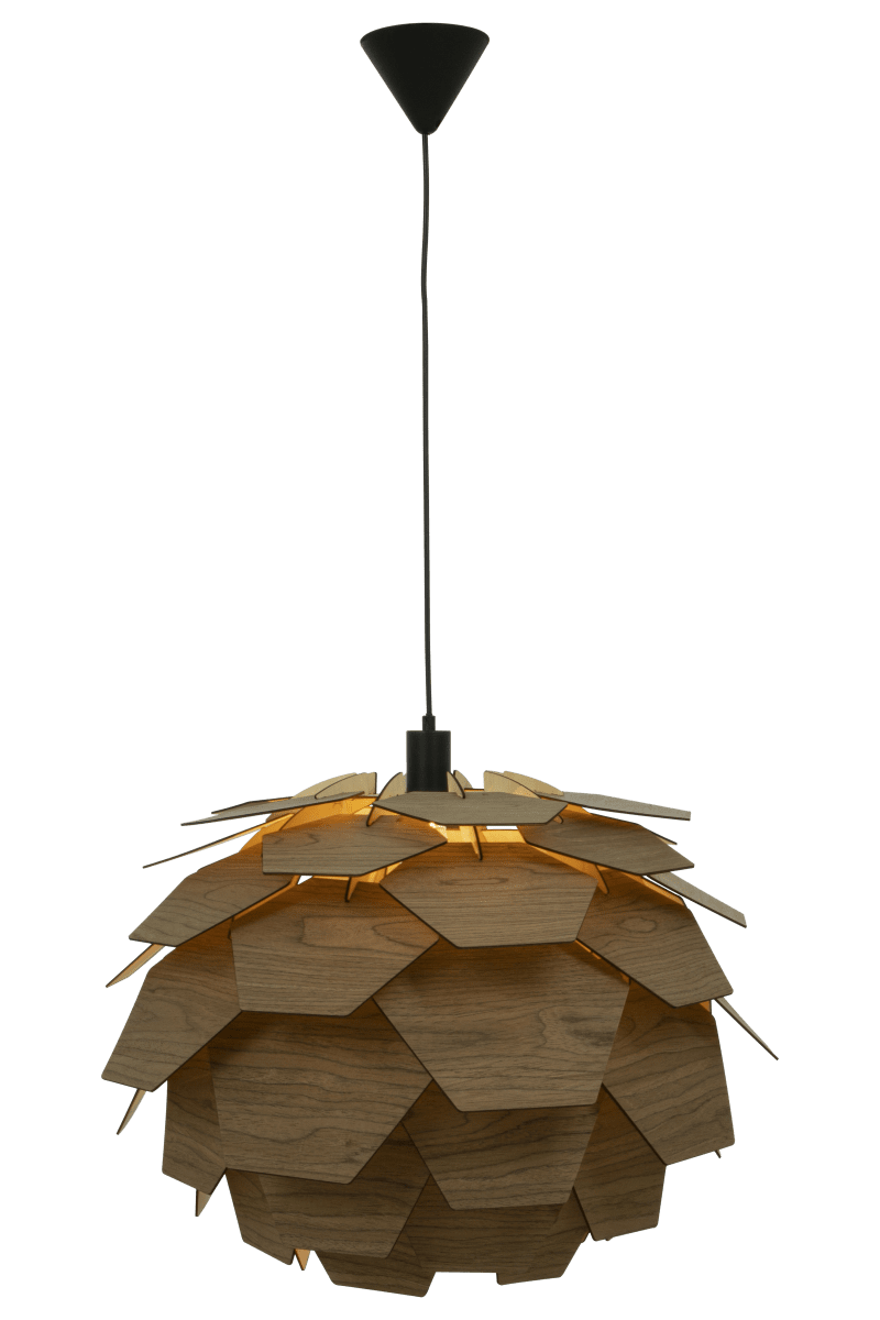 Carpatica Ø60 Brun plet loftslampe Fra Aneta Lighting - Smuk Carpatica loftslampe, med flere lag trælameller med brunbejdset finer, har et design, der minder om en rund kegle.
