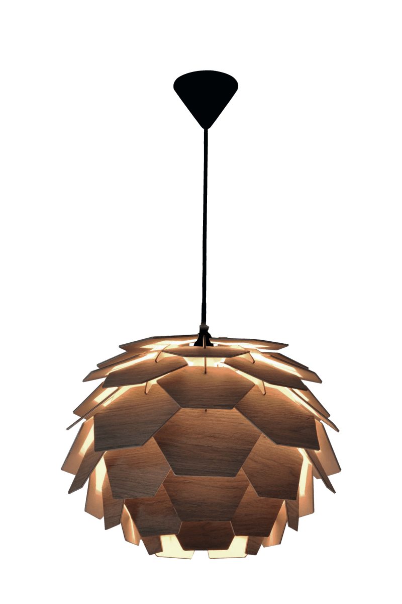 Carpatica Ø40 Brun plet loftslampe Fra Aneta Lighting - Loftskålen er i hvid plast til krogophæng og med klemrække.