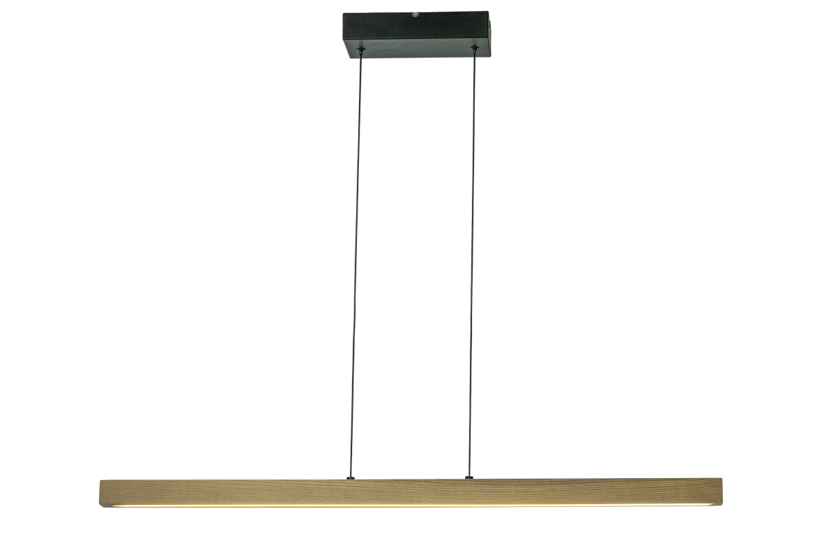 Linea 100cm Natur loftslampe Fra Aneta Lighting - Moderne loftslampe Linea i hvidt vokset tr&aelig;&auml; bliver en stilfuld og praktisk detalje i dit hjem.