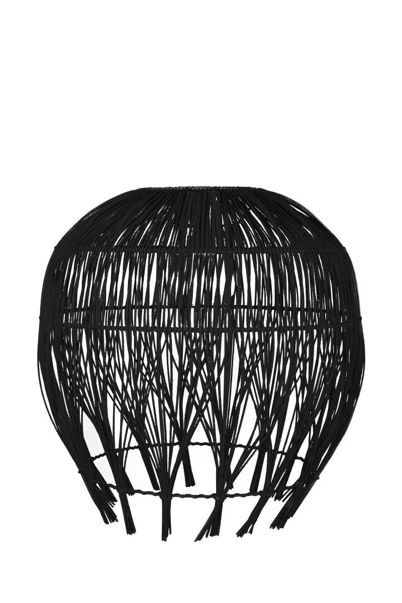 Montego Ø50 Sort loftslampe Fra Globen Lighting - Montego er en naturinspireret lampesk&aelig;rm, der med sin flettede rattan skaber et trendy udtryk.