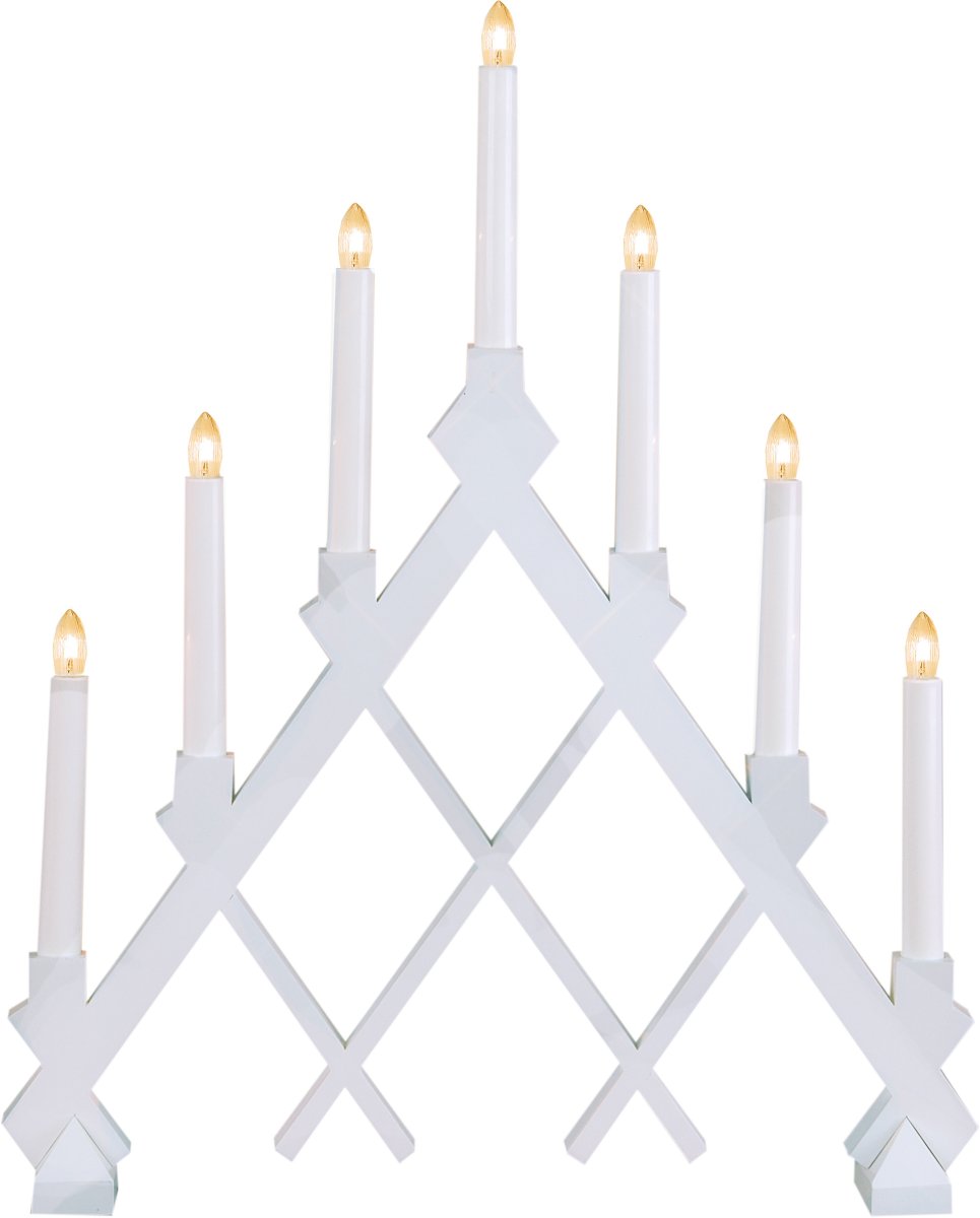 Rut Hvid Fra Star Trading - Smuk hvid tr&aelig; lysestage.