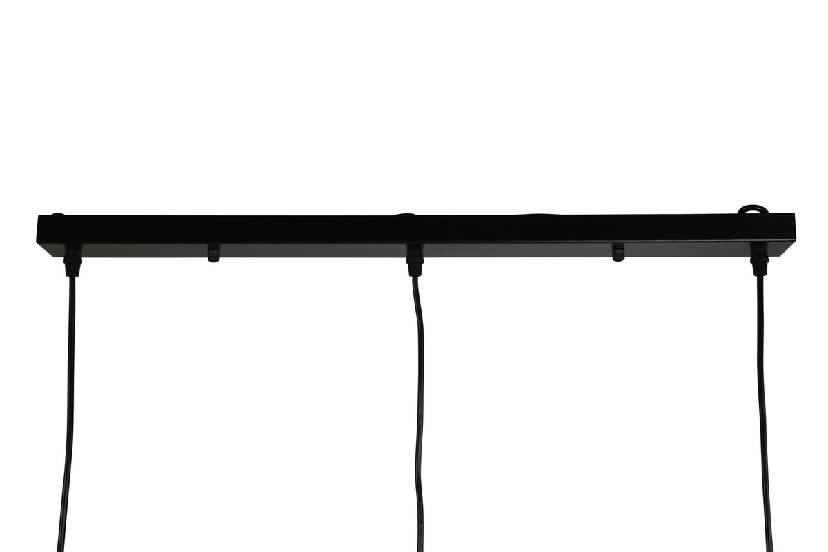 Elda 75cm Sort loftslampe Fra Venture Design - Med tre lampesk&aelig;rme formet som en kuppel og et kobberfarvet indre, tilf&oslash;jer den en varm f&oslash;lelse til rummet.
