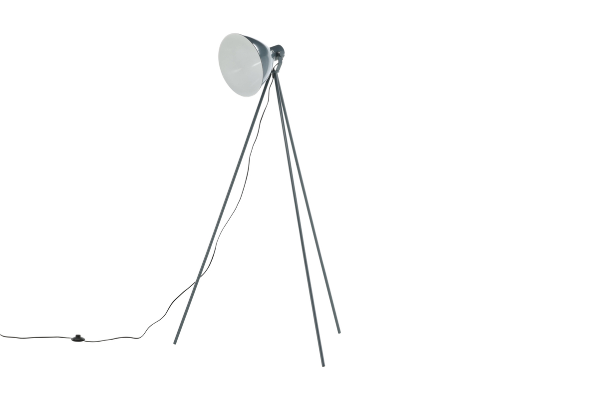 Tiv Blå gulvlampe Fra Venture Design - Tiv gulvlampen bliver et massivt lyspunkt i hjemmet p&aring; tre ben og med en stor, drejelig sk&aelig;rm.